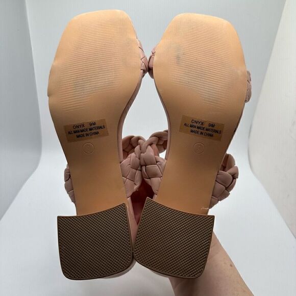 CUSHIONAIRE Women's braided Heel Sandal +Memory Foam 9 BLUSH - Picture 5 of 7